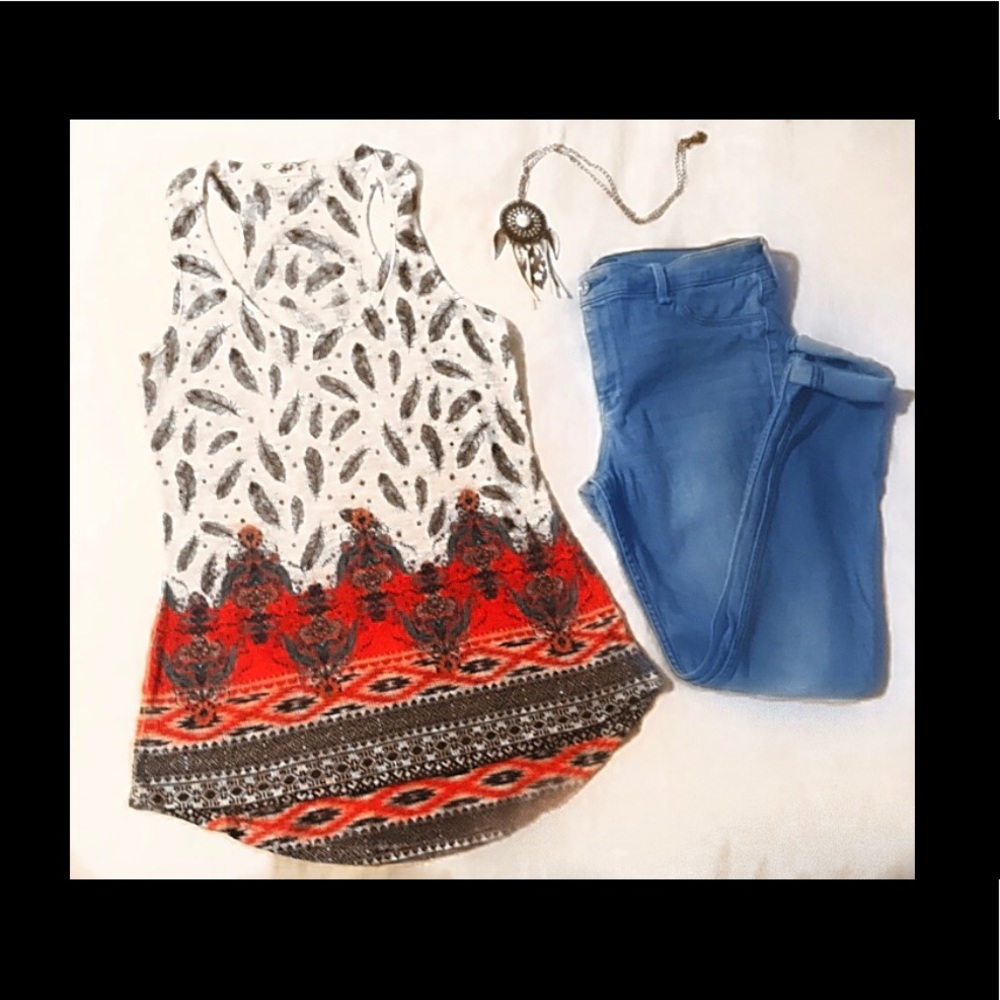 Boho feather shirt